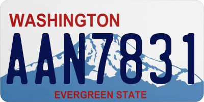 WA license plate AAN7831