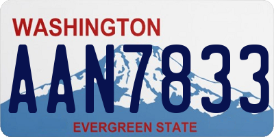 WA license plate AAN7833
