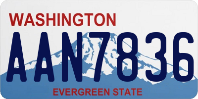 WA license plate AAN7836