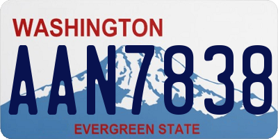 WA license plate AAN7838