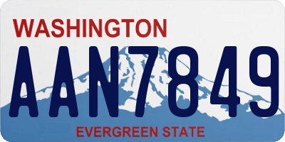 WA license plate AAN7849