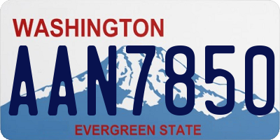 WA license plate AAN7850