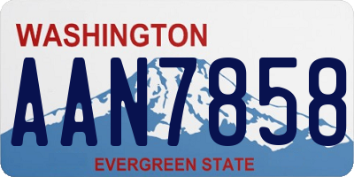 WA license plate AAN7858