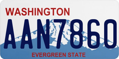 WA license plate AAN7860