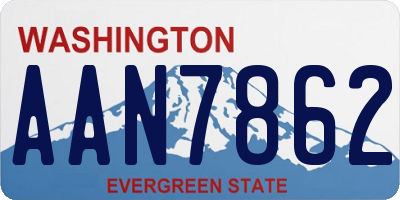 WA license plate AAN7862