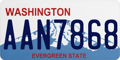 WA license plate AAN7868