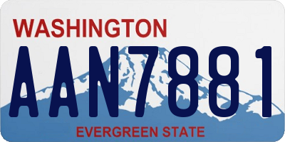 WA license plate AAN7881