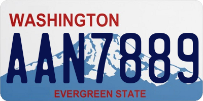 WA license plate AAN7889