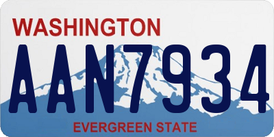 WA license plate AAN7934