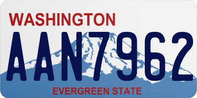 WA license plate AAN7962