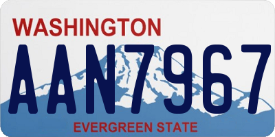 WA license plate AAN7967