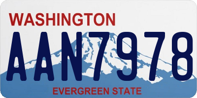 WA license plate AAN7978