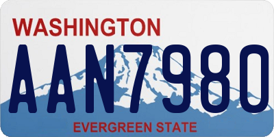 WA license plate AAN7980