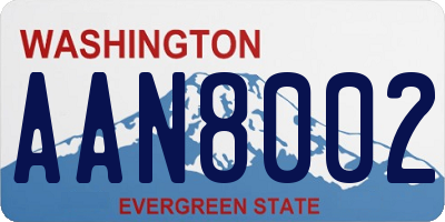 WA license plate AAN8002