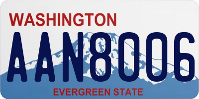 WA license plate AAN8006