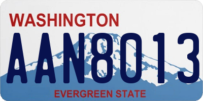 WA license plate AAN8013