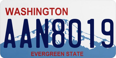WA license plate AAN8019