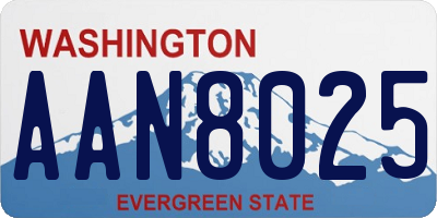 WA license plate AAN8025