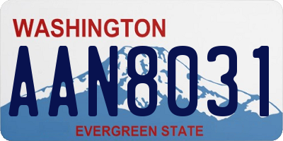 WA license plate AAN8031