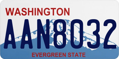 WA license plate AAN8032