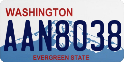 WA license plate AAN8038