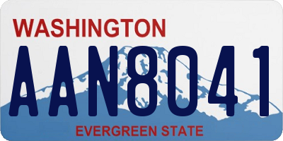 WA license plate AAN8041