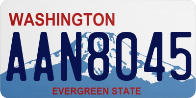 WA license plate AAN8045