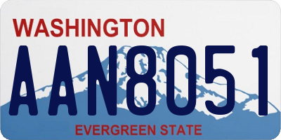 WA license plate AAN8051