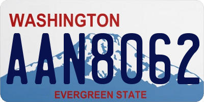 WA license plate AAN8062