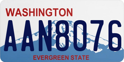 WA license plate AAN8076