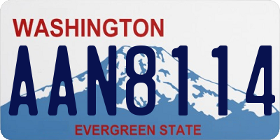 WA license plate AAN8114