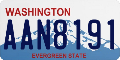 WA license plate AAN8191