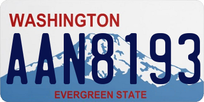 WA license plate AAN8193