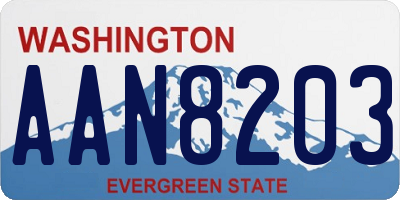 WA license plate AAN8203