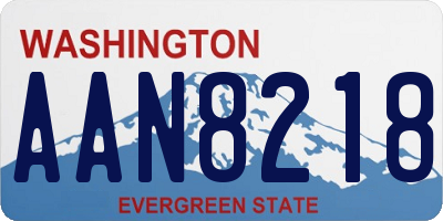 WA license plate AAN8218