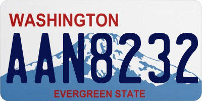 WA license plate AAN8232