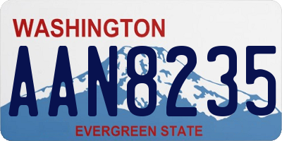 WA license plate AAN8235