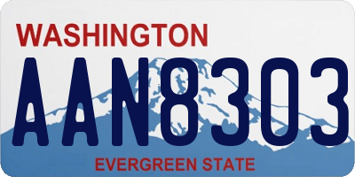 WA license plate AAN8303