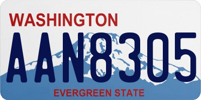 WA license plate AAN8305