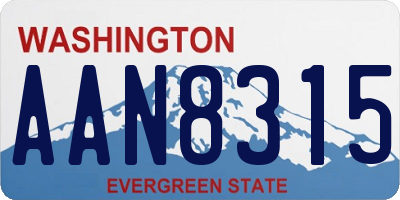 WA license plate AAN8315