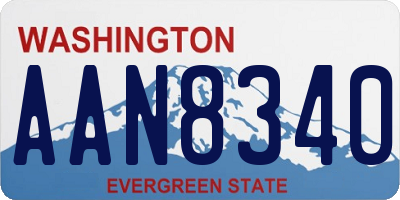 WA license plate AAN8340