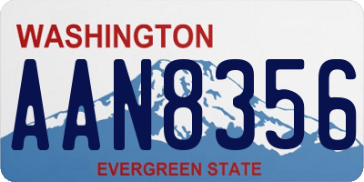 WA license plate AAN8356