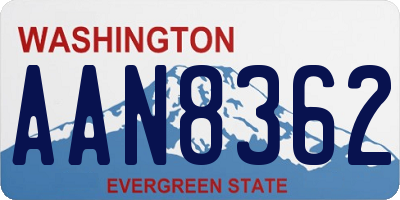 WA license plate AAN8362