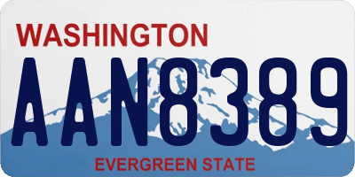 WA license plate AAN8389