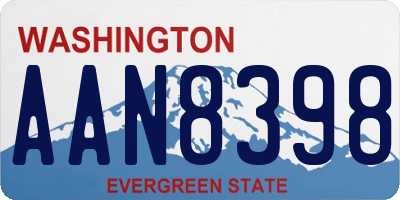 WA license plate AAN8398