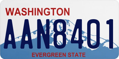 WA license plate AAN8401