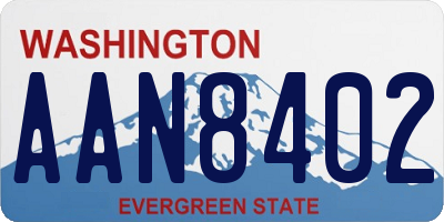 WA license plate AAN8402