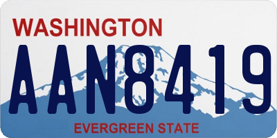 WA license plate AAN8419