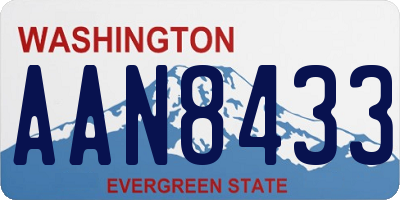 WA license plate AAN8433