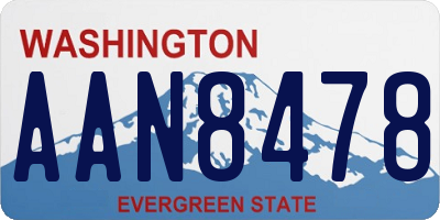 WA license plate AAN8478
